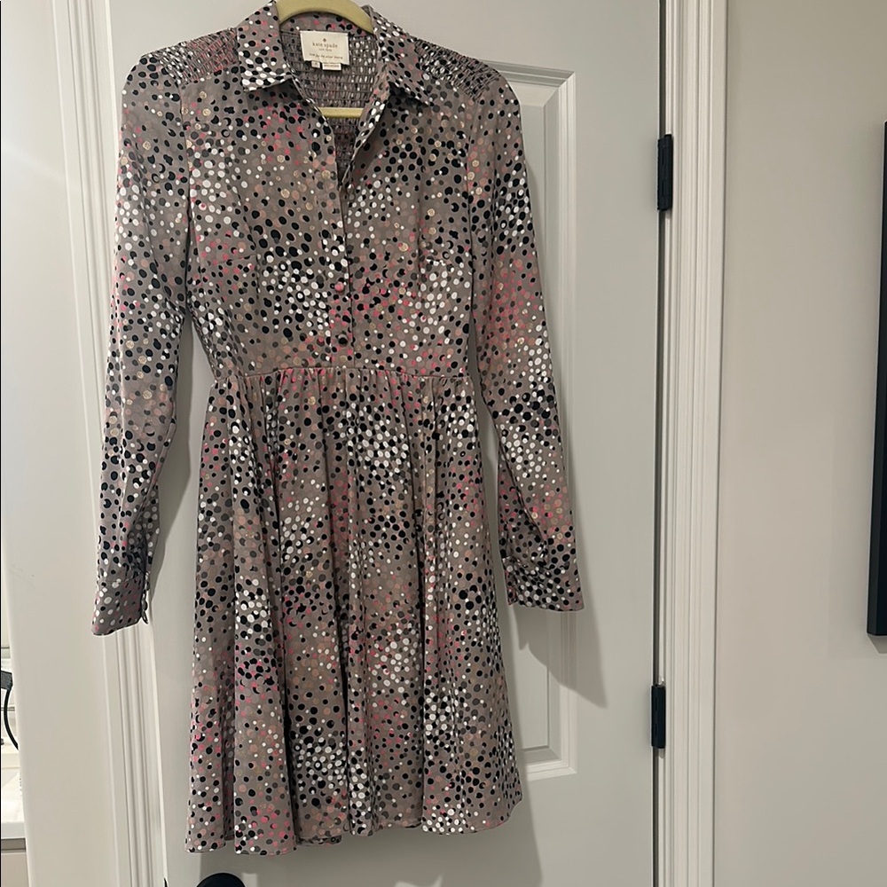 Kate Spade New York - Polka Dot Long Sleeve Dress